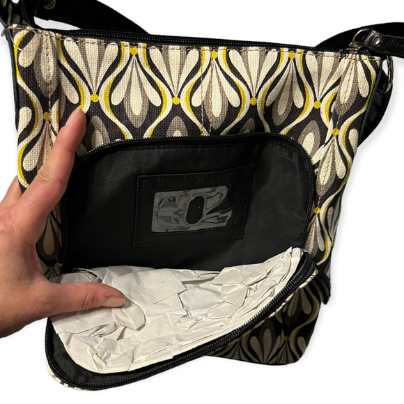 Relic Women's Black, Cream, Gray & Yellow Canvas & Faux Leather Crossbody Bag999 - Picture 8 of 11